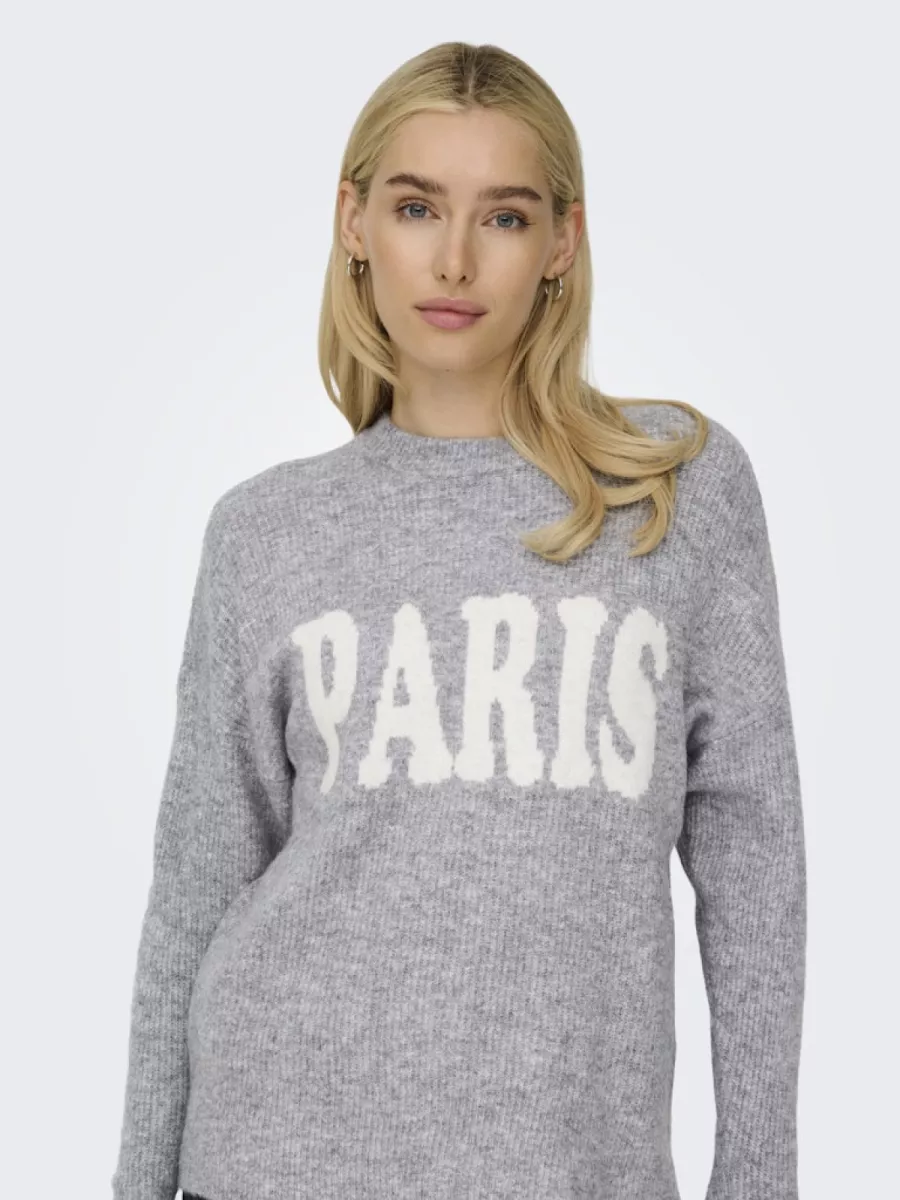 ONLY-ONLJERICO L/S PULLOVER KNT NOOS-15339731-Grey Melange-GRIJS COMBINATIES
