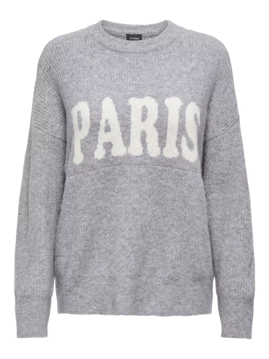ONLY-ONLJERICO L/S PULLOVER KNT NOOS-15339731-Grey Melange-GRIJS COMBINATIES
