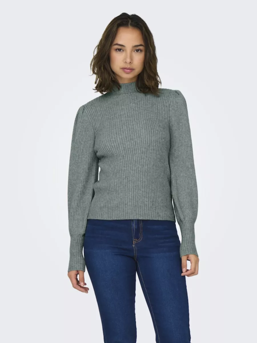 ONLY-ONLKATIA L/S HIGHNECK PULLOVER KNT-15232494-Pineneedle-DONKER GROEN