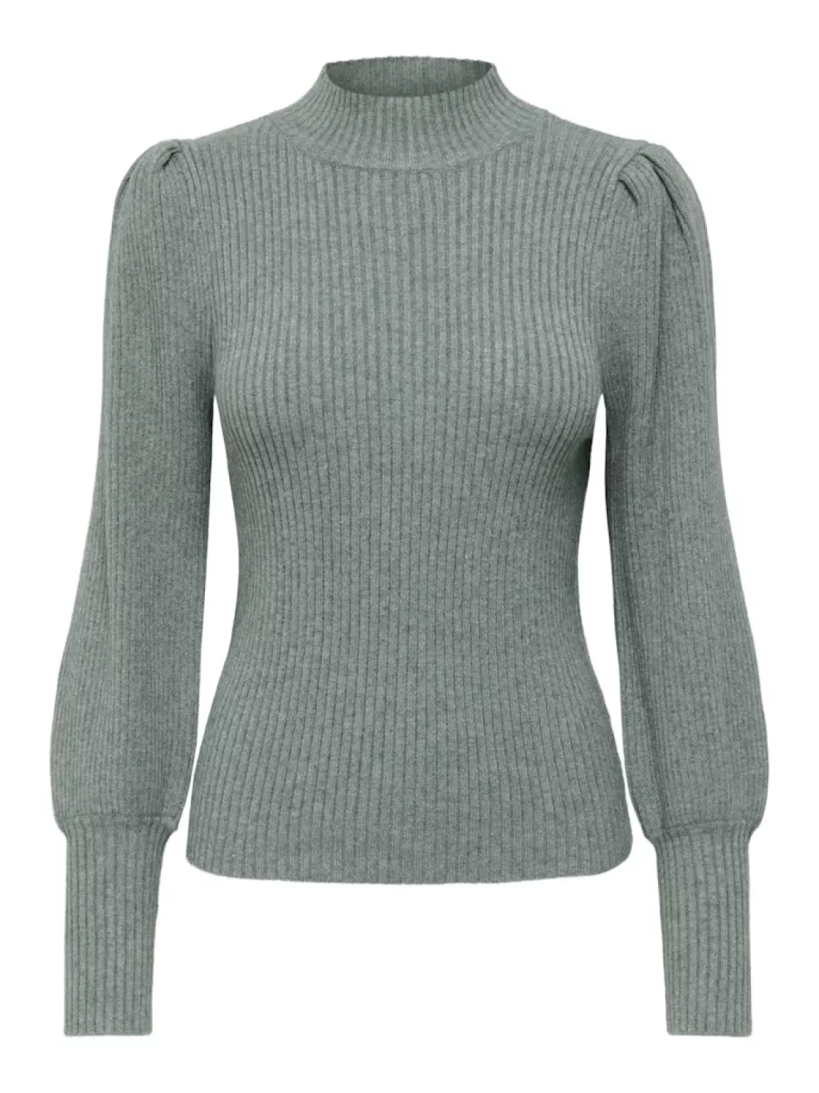 ONLY-ONLKATIA L/S HIGHNECK PULLOVER KNT-15232494-Pineneedle-DONKER GROEN