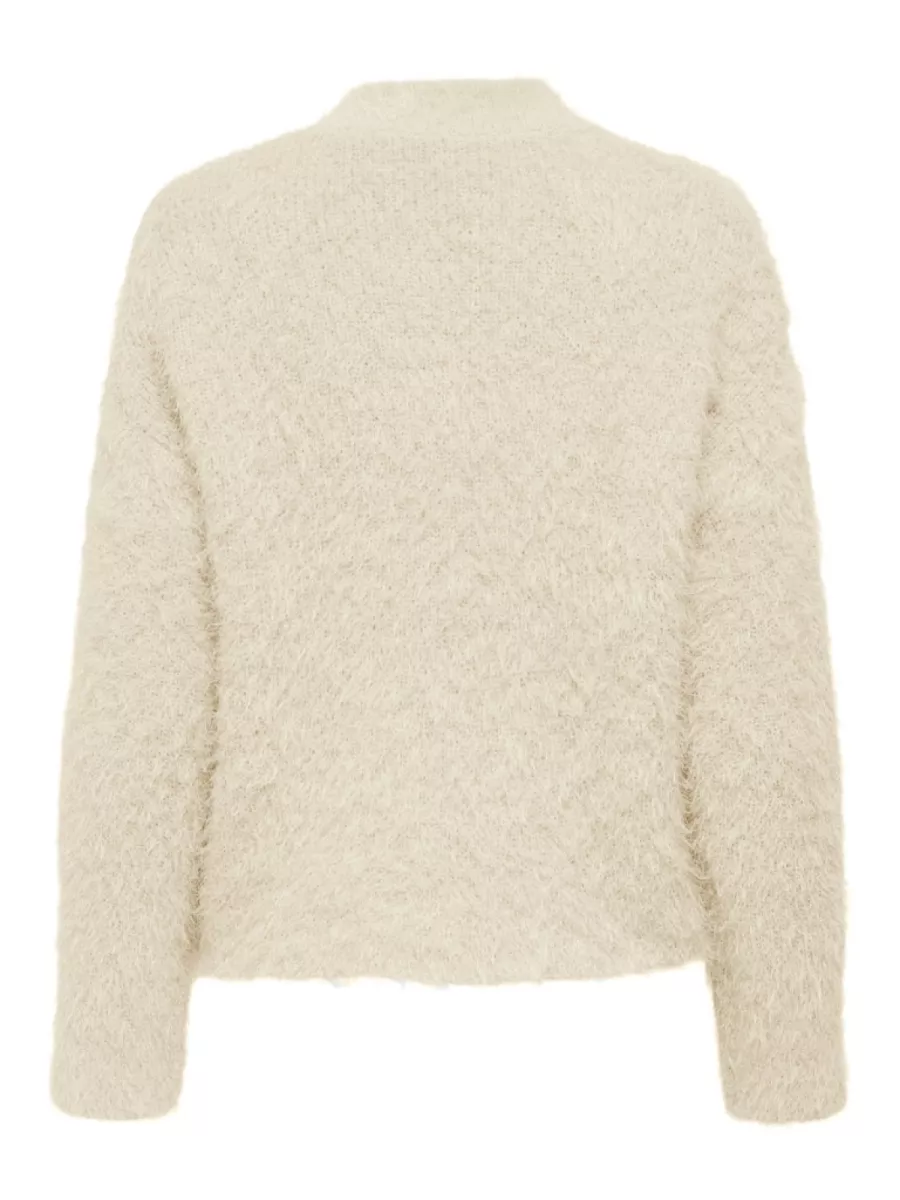 ONLY-ONLLULU LS RIB HIGHNECK CC KNT-15350651-Cloud Dancer-CREME