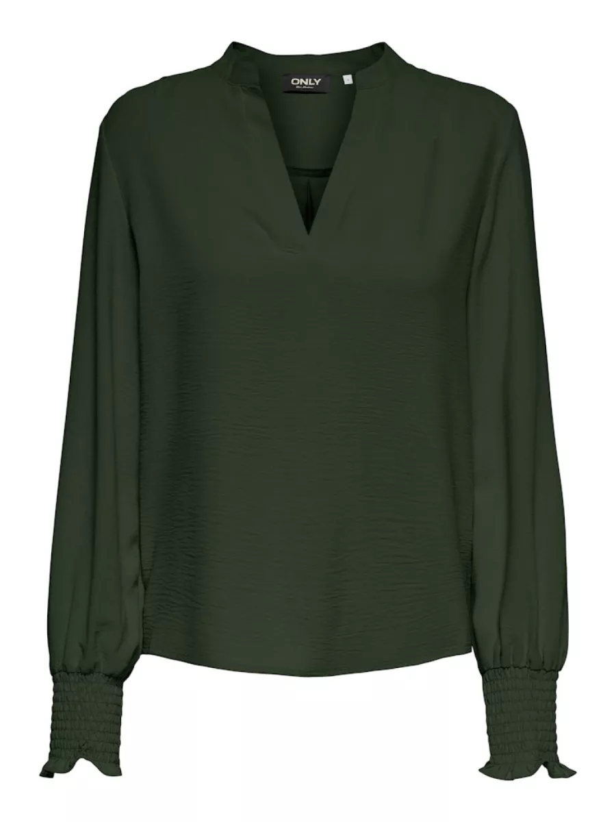 ONLY-ONLMETTE V-NECK LS SMOCK TOP NOOS W-15284309-Duffel Bag-GROEN
