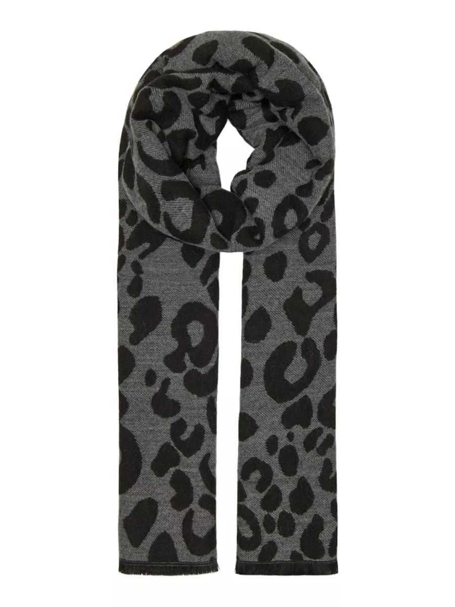 ONLY-ONLMILA LEO WOVEN SCARF CC-15266320-Medium Grey-GRIJS COMBINATIES