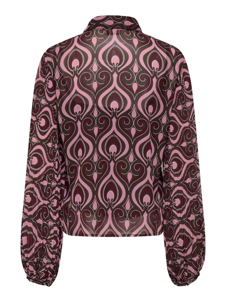 ONLY-ONLSTAR LIFE L/S PLISSE SHIRT WVN-15333689-Zinfandel-BRUIN COMBINATIES