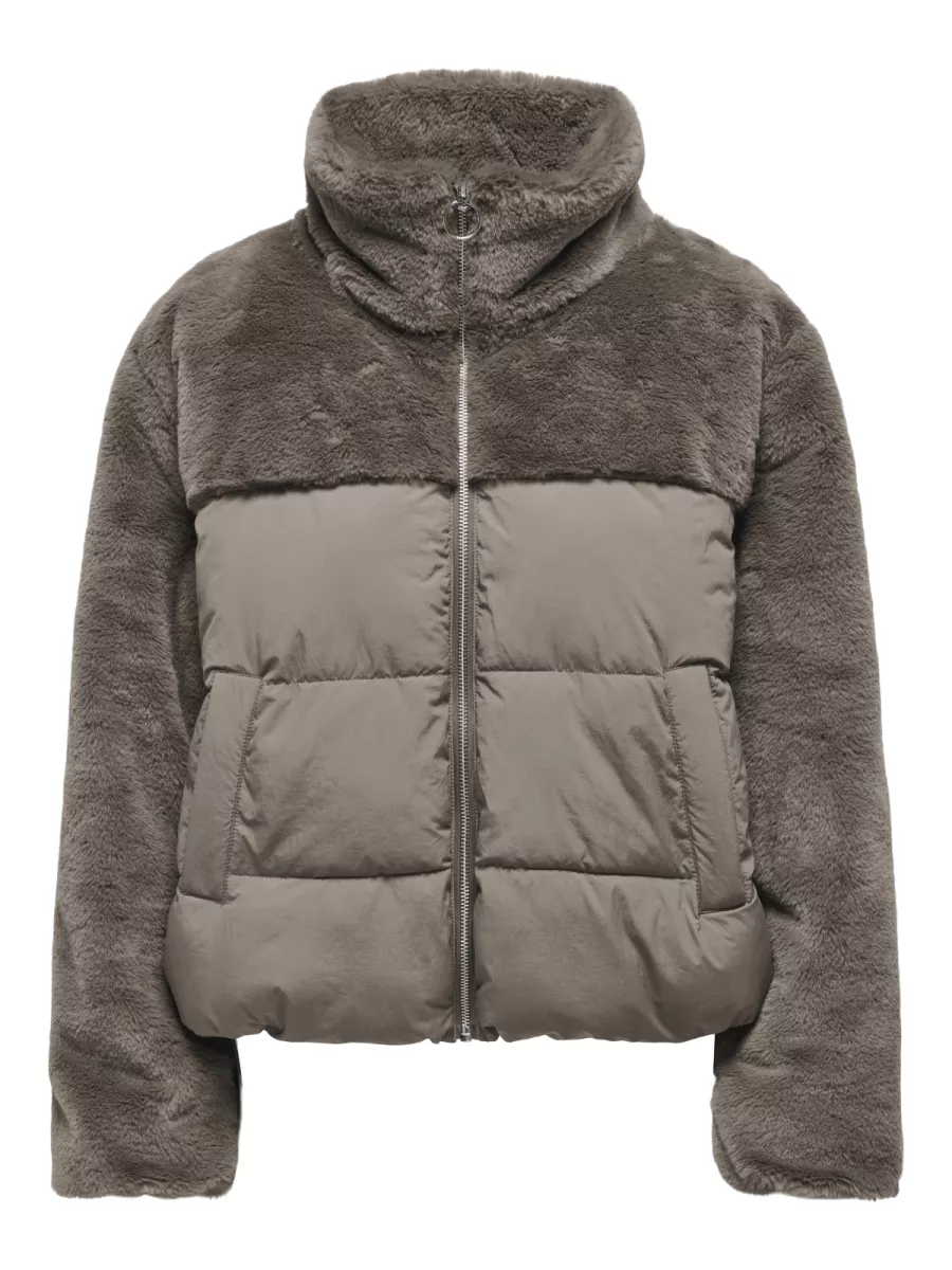 ONLY-ONLWANJA FUR PUFFER MIX JACKET CC O-15292945-Walnut-BRUIN