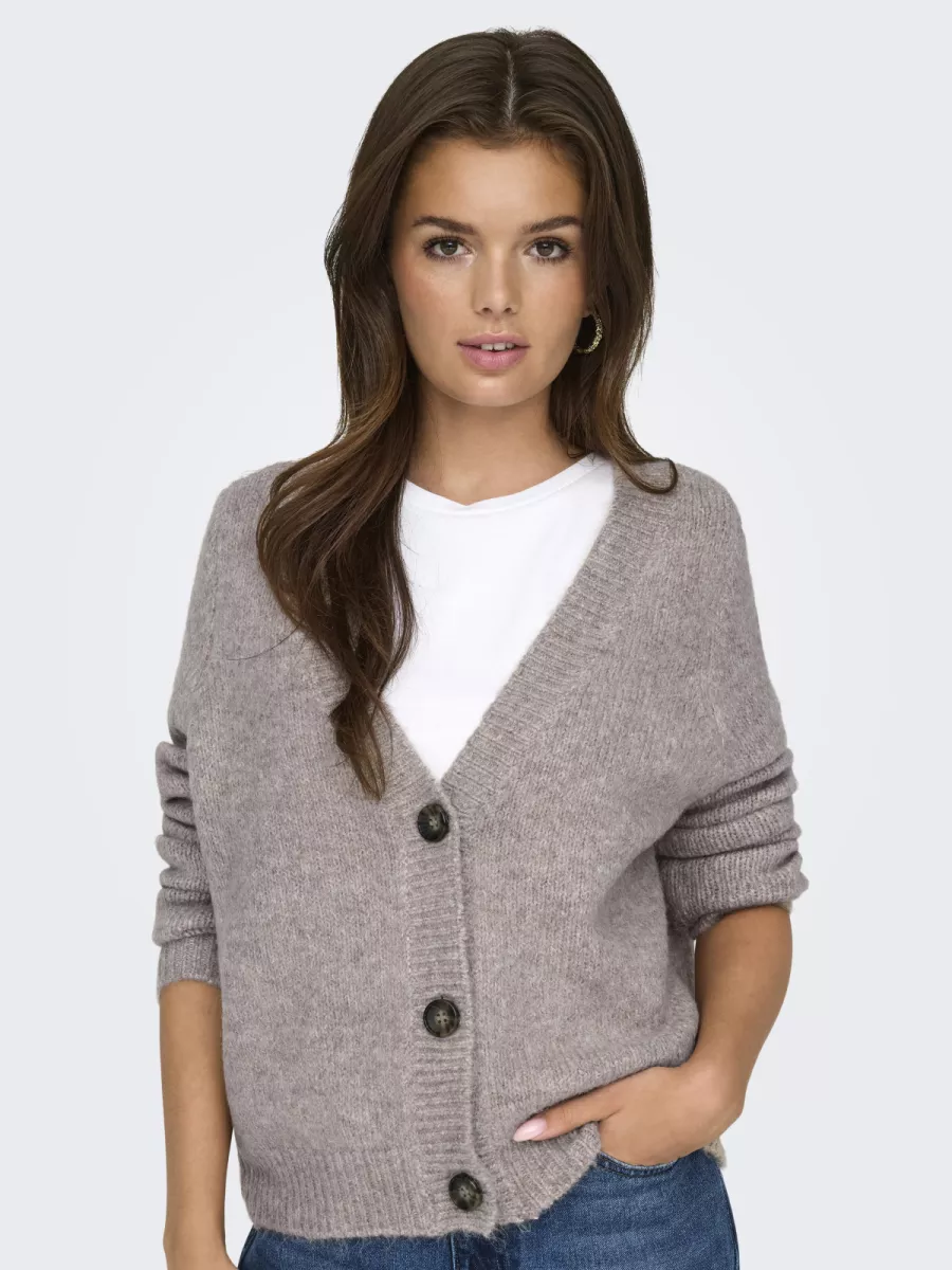 ONLY-ONLZOEY L/S REGULAR CARDIGAN KNT NO-15332549-Woodsmoke-GRIJS