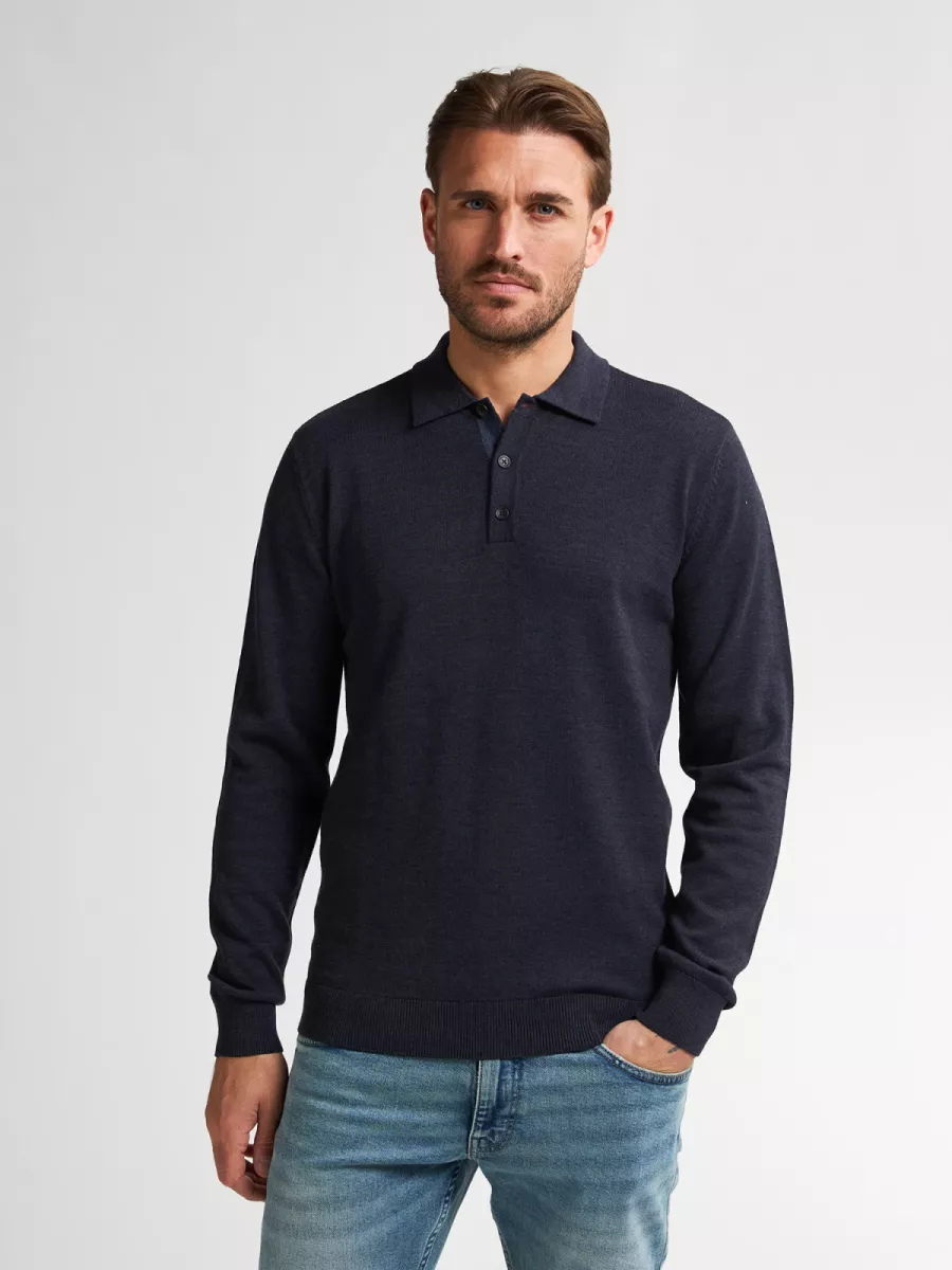 PETROL INDUSTRIES-Men Knitwear Polo-M-3050-KWC204-5092 Royal navy-NAVY