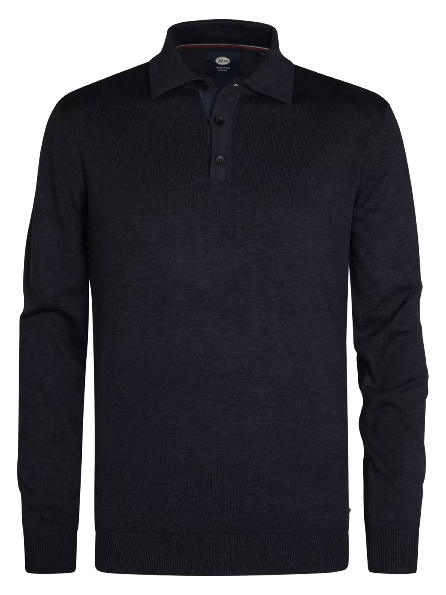 PETROL INDUSTRIES-Men Knitwear Polo-M-3050-KWC204-5092 Royal navy-NAVY