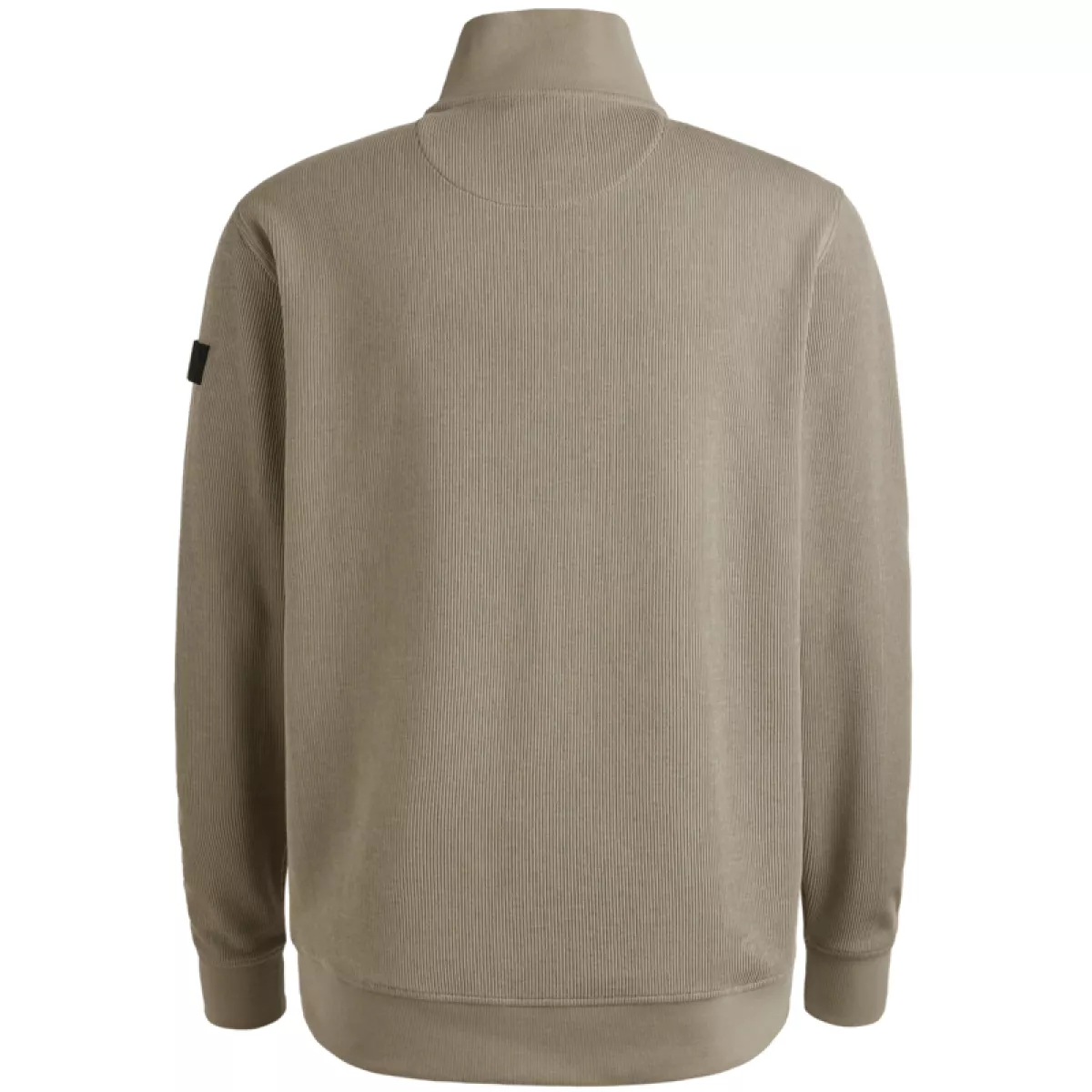 PME LEGEND-Half zip collar knit look jersey-PSW2509457-8011 Seneca rock-BEIGE