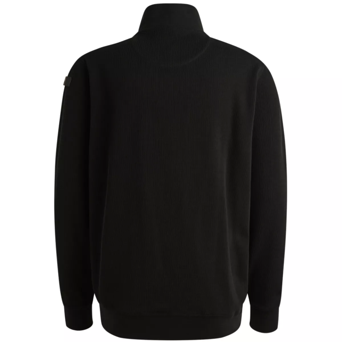 PME LEGEND-Half zip collar knit look jersey-PSW2509457-999 Black-BLACK