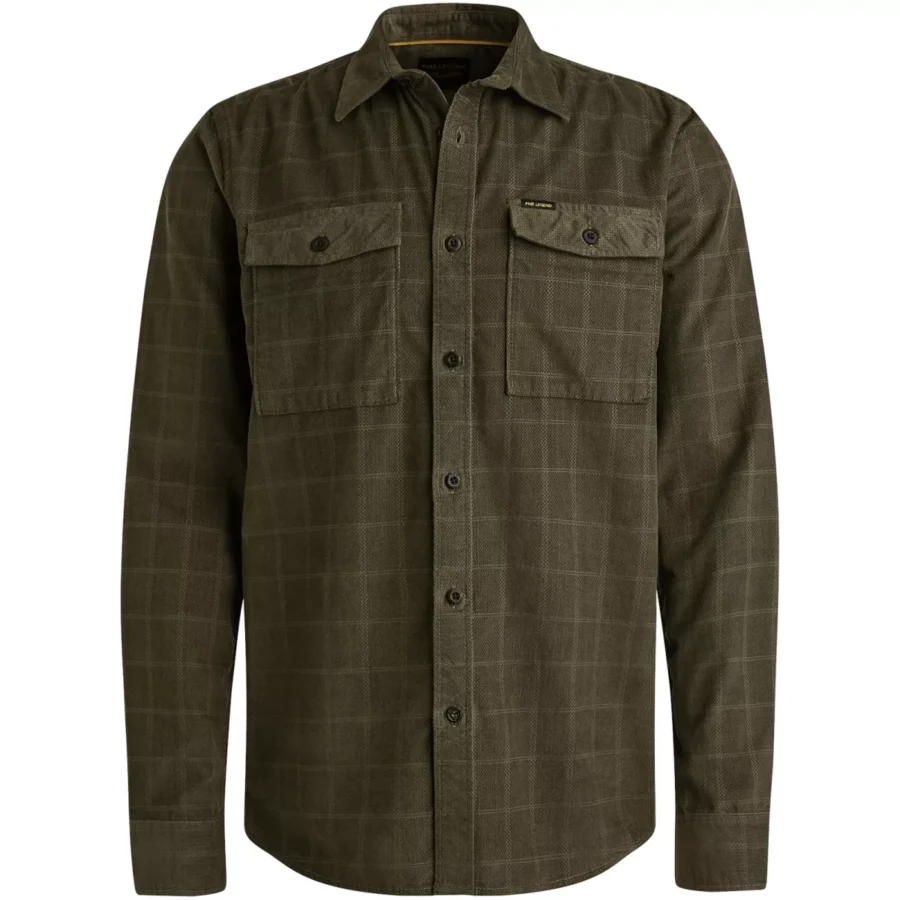 PME LEGEND-LONG SLEEVE SHIRT Fine Corduroy-PSI2509242-8039 Beluga-BRUIN