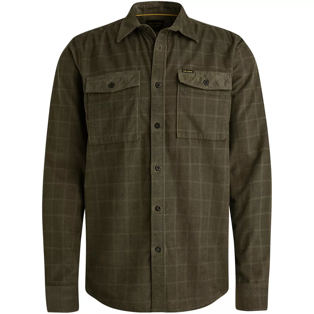 PME LEGEND-LONG SLEEVE SHIRT Fine Corduroy-PSI2509242-8039 Beluga-BRUIN