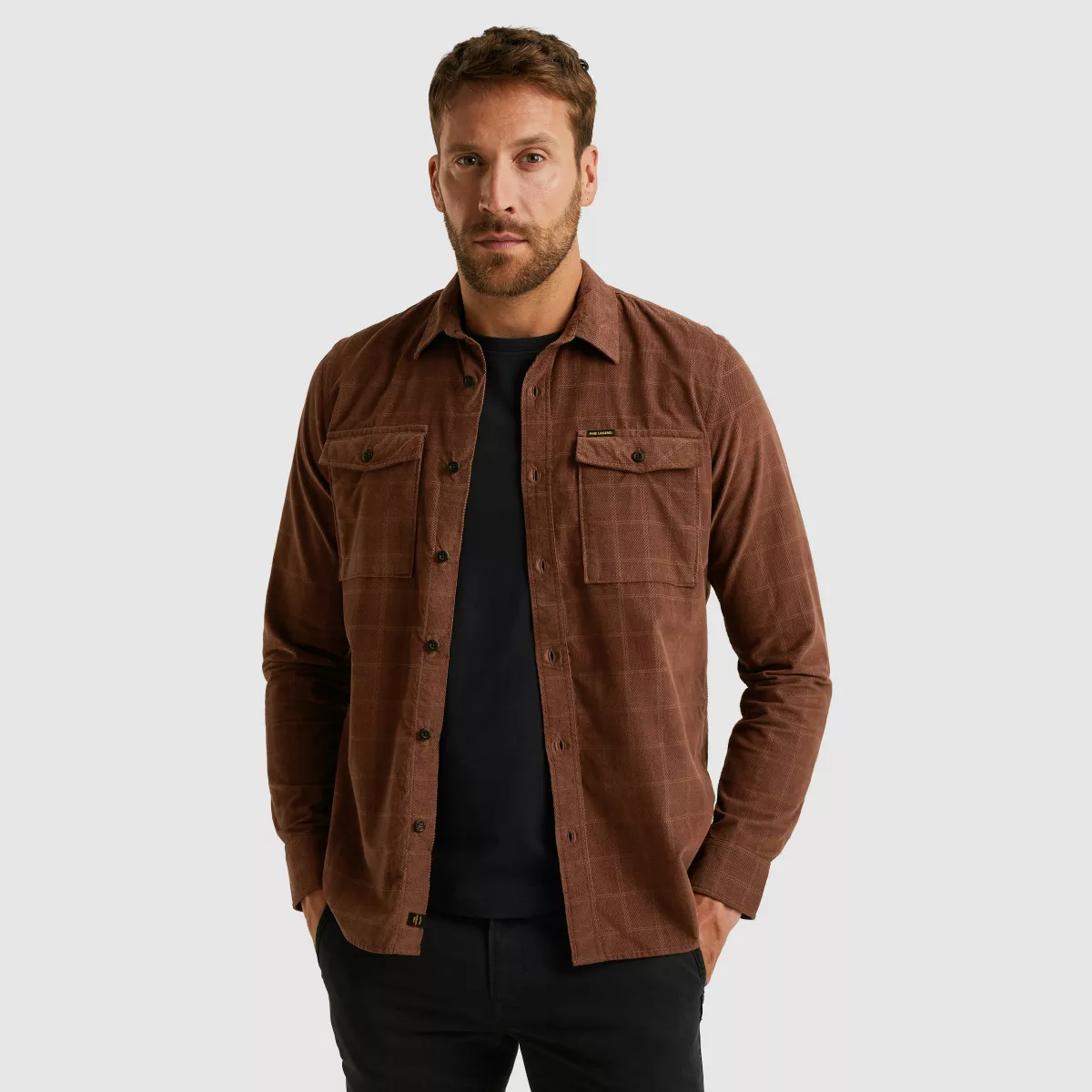 PME LEGEND-LONG SLEEVE SHIRT Fine Corduroy-PSI2509242-8203 Marron-BORDEAUX