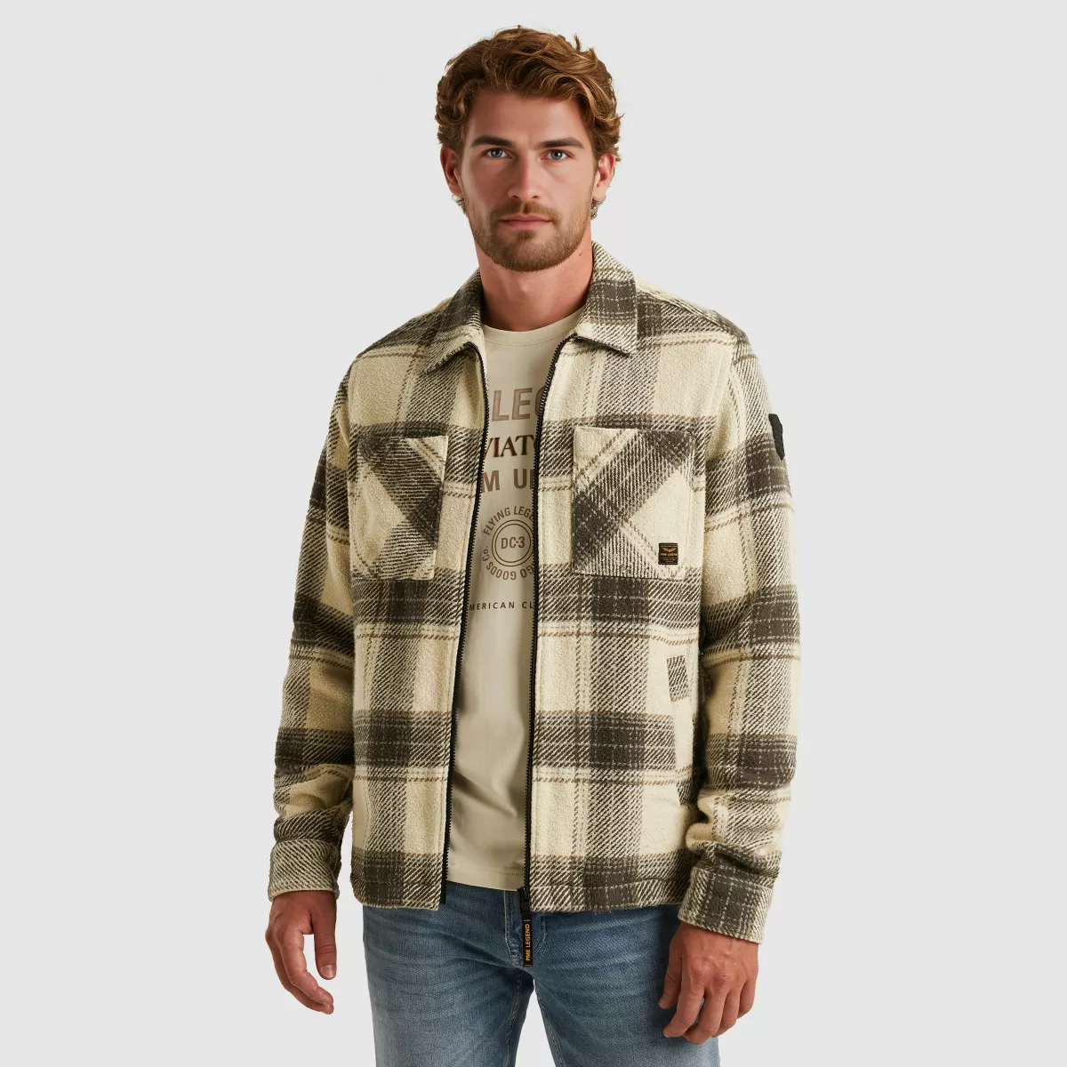 PME LEGEND-LONG SLEEVE SHIRT Heavy Big Check-PSI2509256-7013 Bone white-WIT