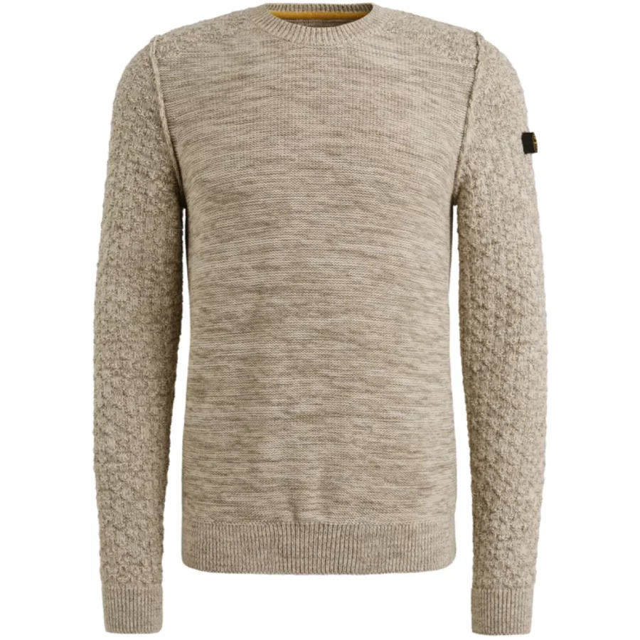 PME LEGEND-R-neck cotton mouline slub-PKW2509330-7013 Bone white-BEIGE