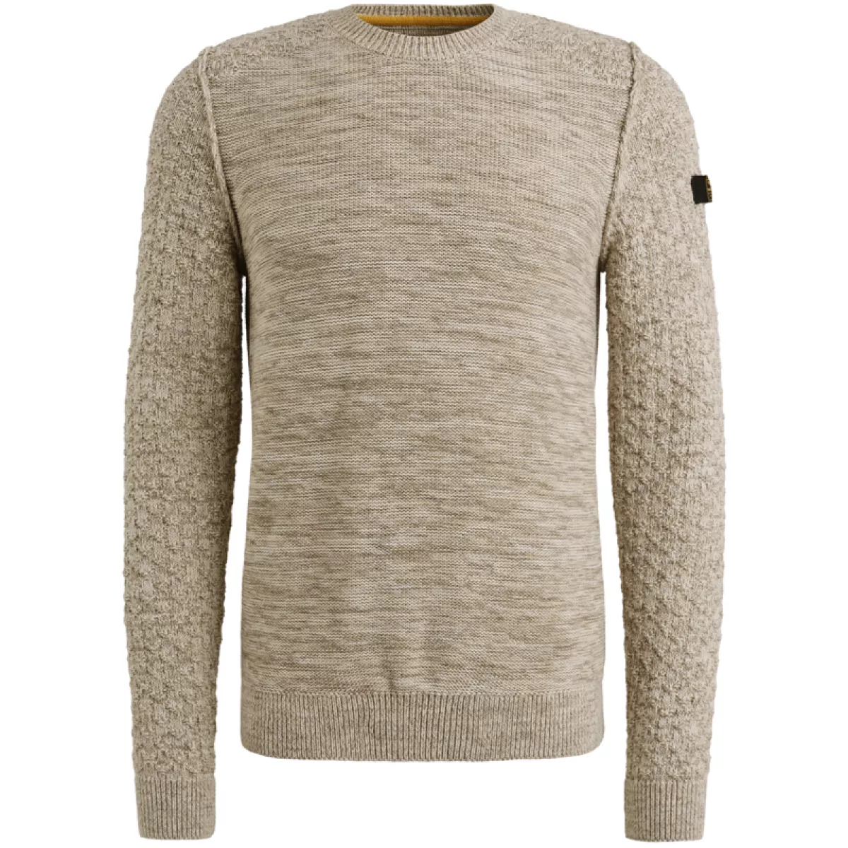 PME LEGEND-R-neck cotton mouline slub-PKW2509330-7013 Bone white-BEIGE