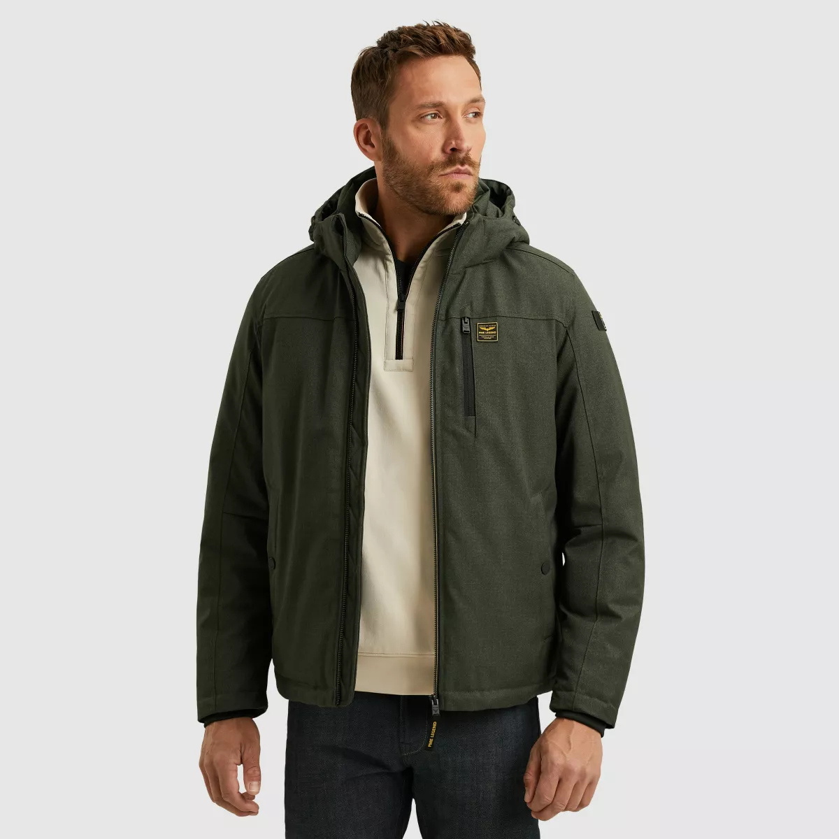 PME LEGEND-Semi long jacket STRATOR Melange T-PJA2508106-6425-GROEN