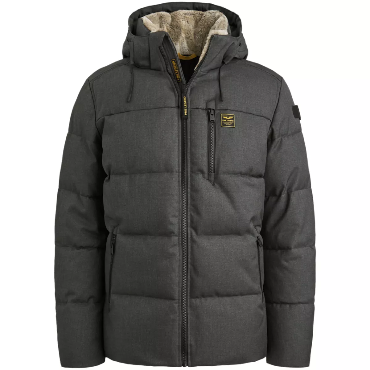PME LEGEND-Semi long jacket YETCRAFT Melange-PJA2508116-9134-GRIJS