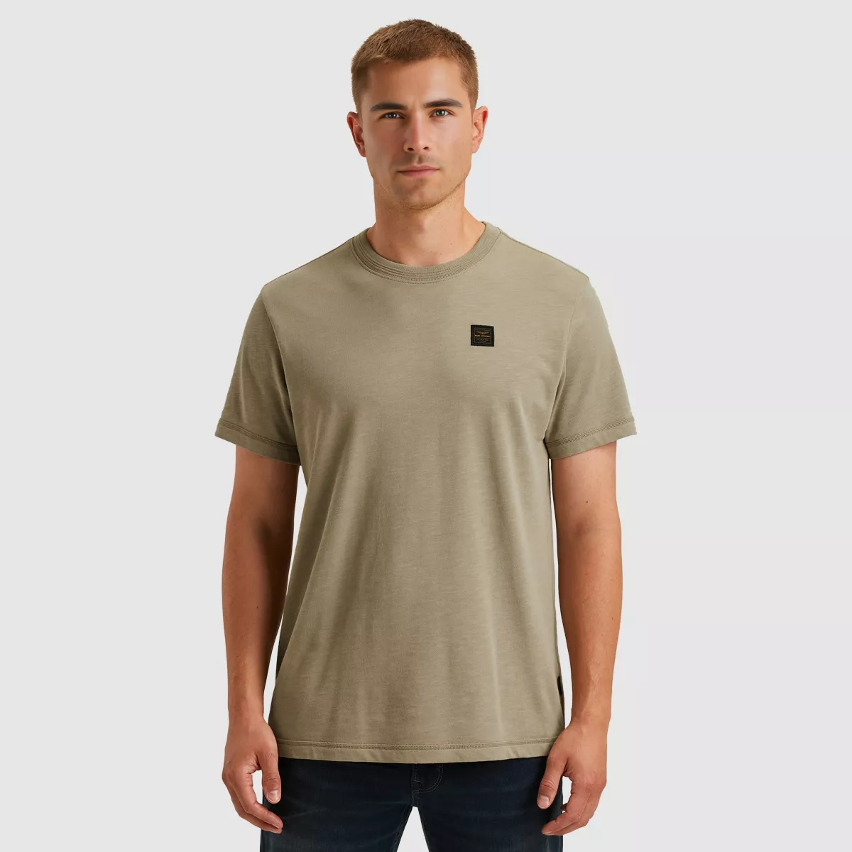 PME LEGEND-Short sleeve r-neck heavy slub jer-PTSS2509565-8011 Seneca rock-BEIGE