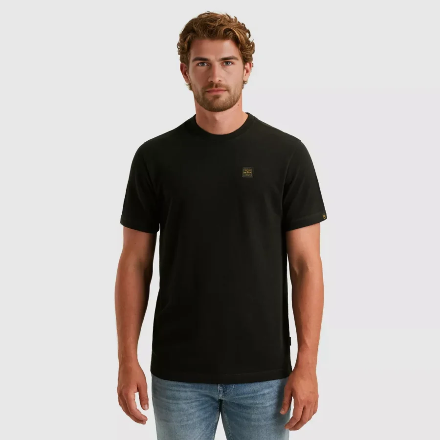 PME LEGEND-Short sleeve r-neck heavy slub jer-PTSS2509565-999 Black-BLACK