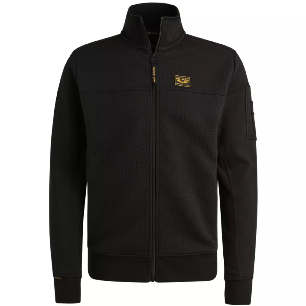 PME LEGEND-Zip jacket jacquard interlock swea-PSW2509436-999 Black-BLACK
