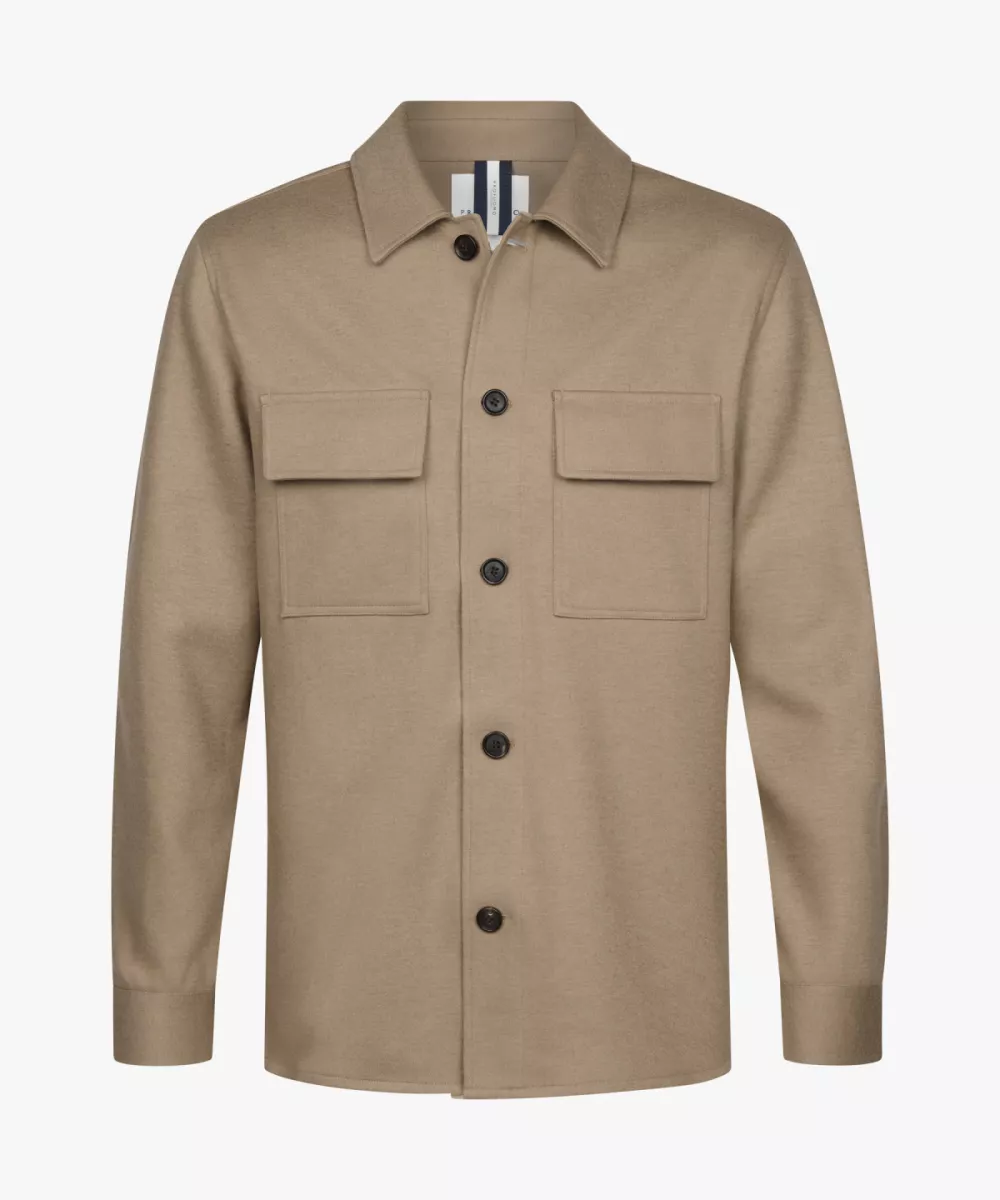 Profuomo-Overshirt cutaway beige-PPWF30002B-F Beige-BEIGE