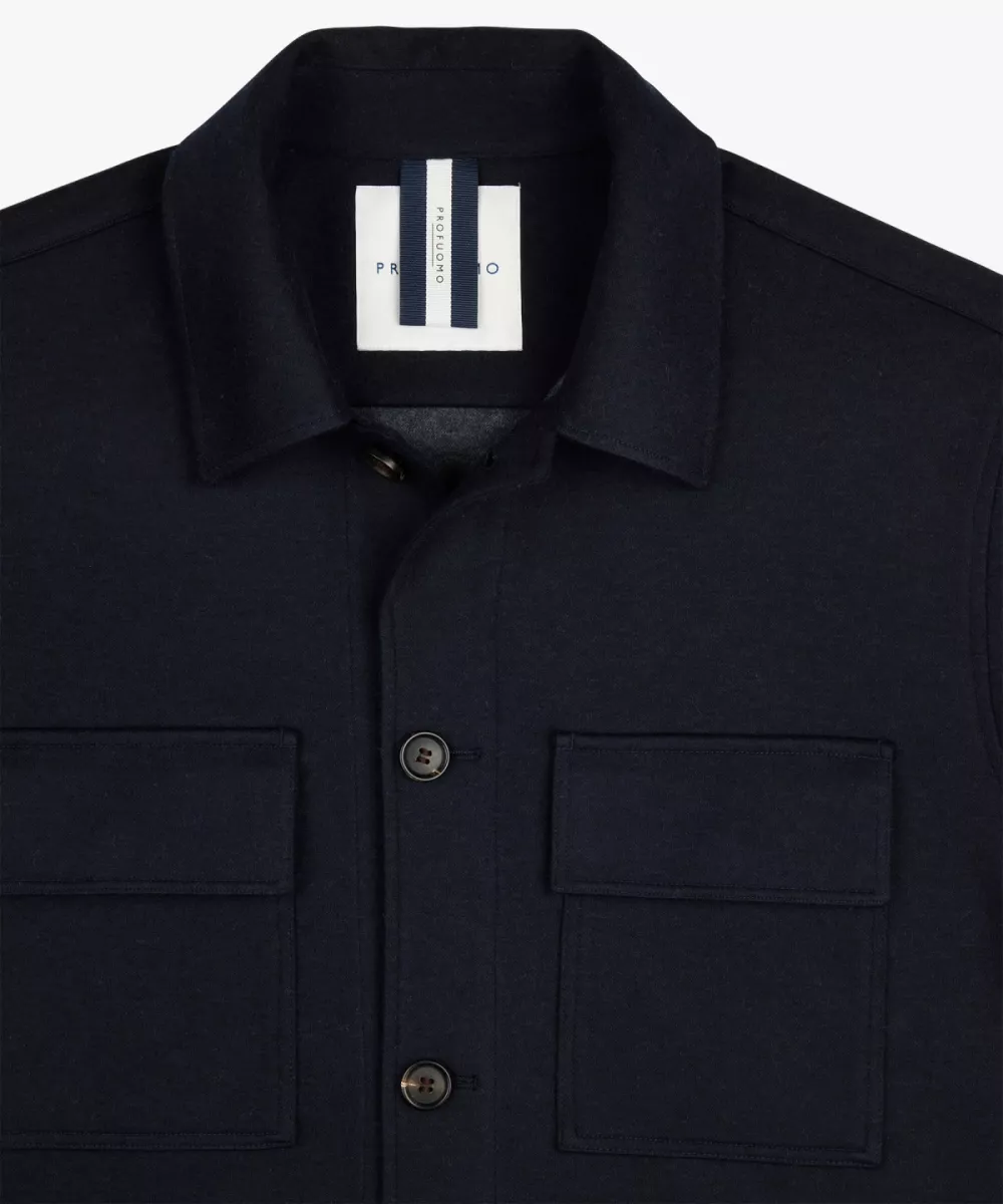 Profuomo-Overshirt cutaway beige-PPWF30002E-P Navy-BEIGE