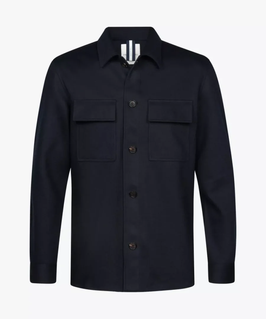 Profuomo-Overshirt cutaway beige-PPWF30002E-P Navy-BEIGE