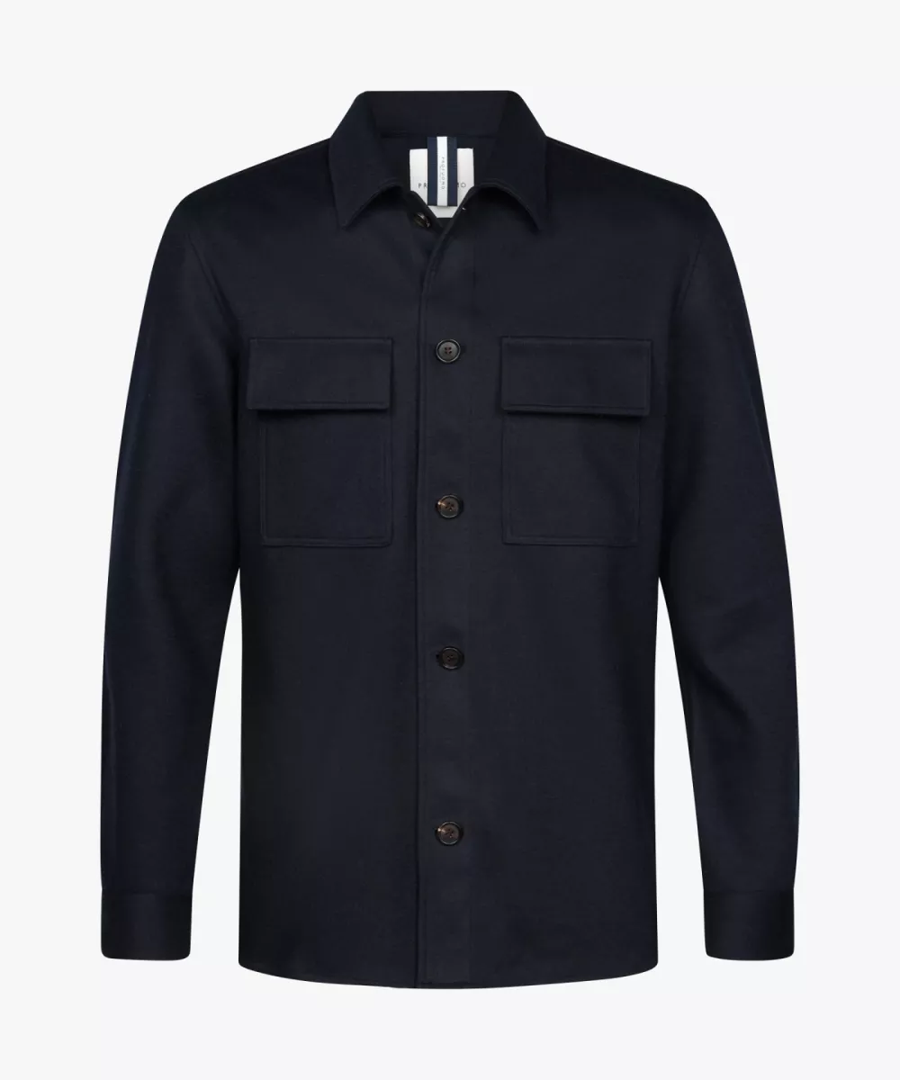 Profuomo-Overshirt cutaway beige-PPWF30002E-P Navy-BEIGE