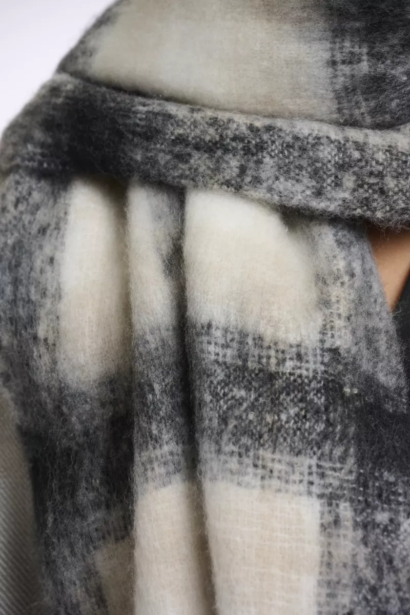 RINO & PELLE-Checked Scarf-Hipke.7002512-Light Grey-LICHT-/PAREL GRIJS
