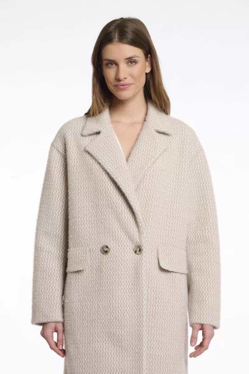 RINO & PELLE-Double breasted coat-Inge.7002511-Pale birch frames-BEIGE