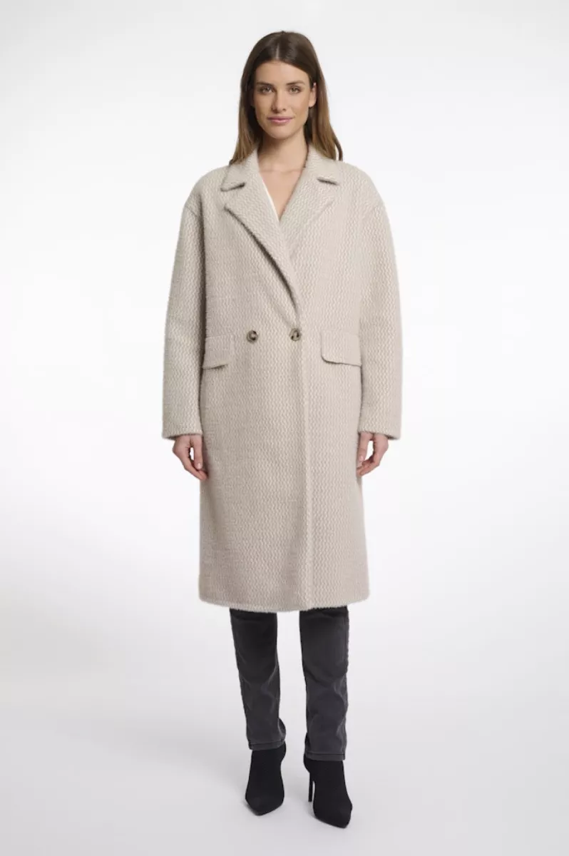 RINO & PELLE-Double breasted coat-Inge.7002511-Pale birch frames-BEIGE