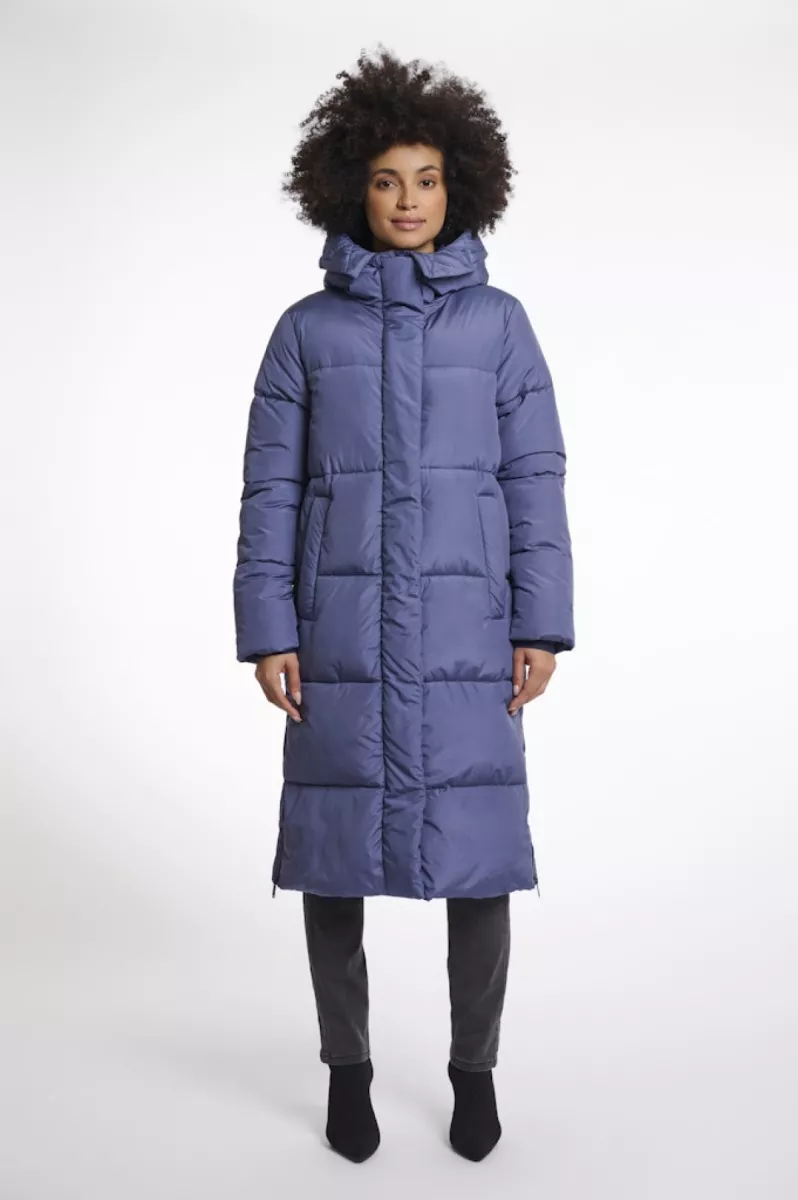 RINO & PELLE-Long hooded padded coat-Tessa.7002512-Blue shadow-BLAUW