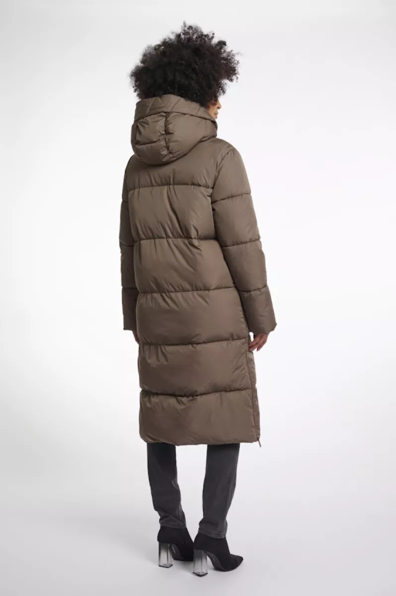 RINO & PELLE-Long hooded padded coat-Tessa.7002512-Dark toffee-DONKER BRUIN