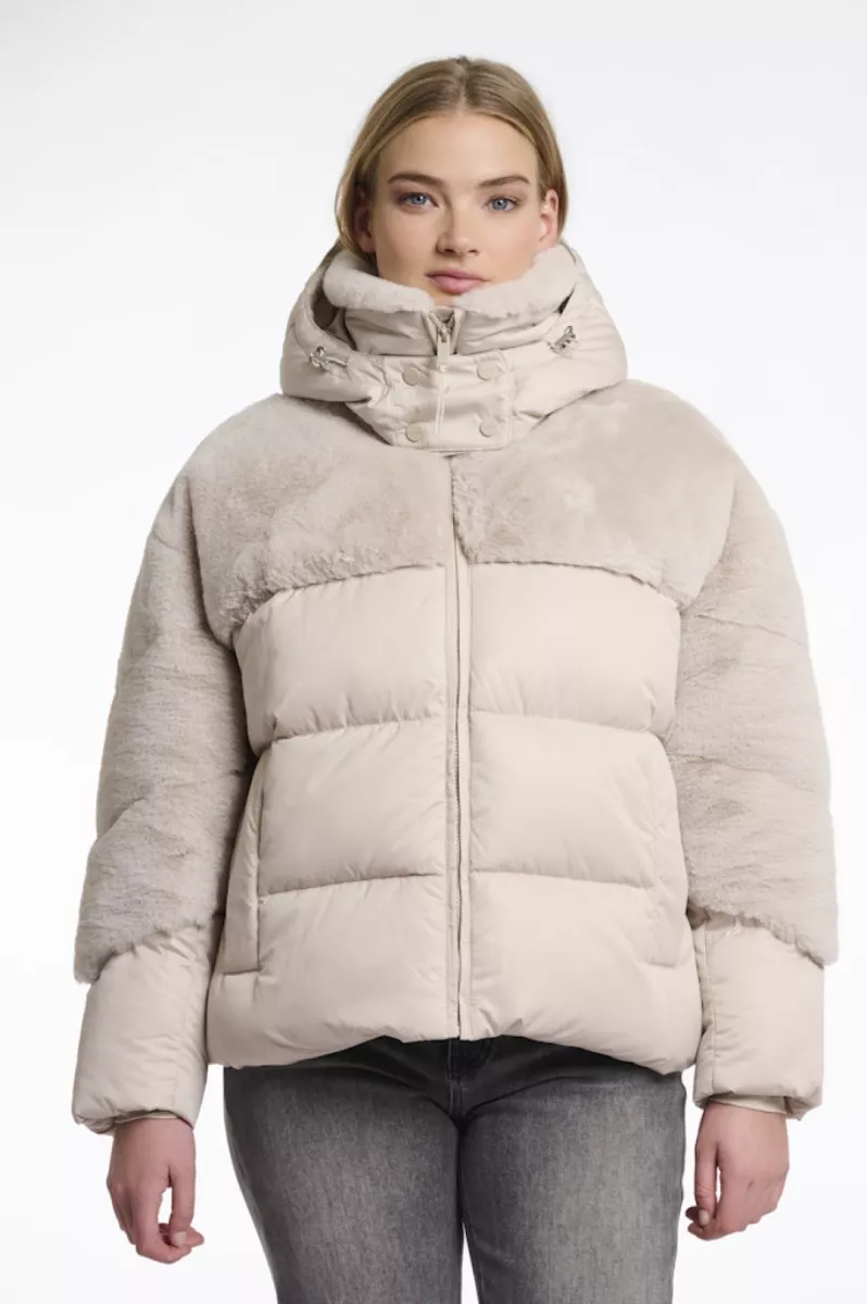 RINO & PELLE-Padded jacket with faux fur details-Shana.7002512-Birch-BEIGE