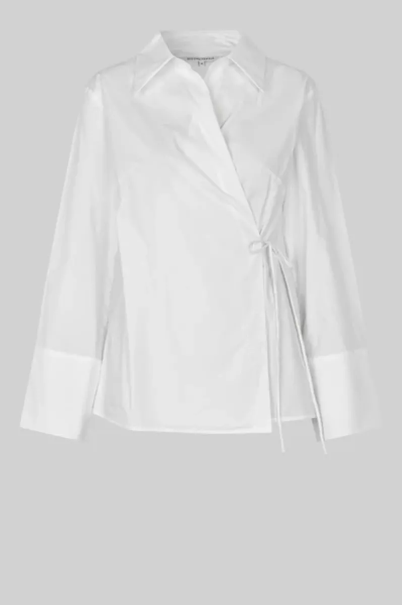 Second Female-Blouse LM-Noova Wrap Shirt-1001 White-WIT