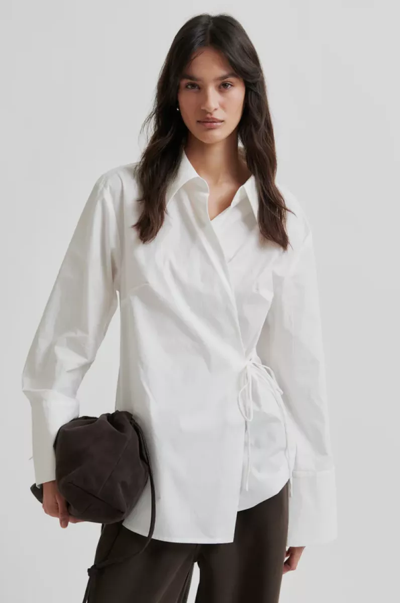 Second Female-Blouse LM-Noova Wrap Shirt-1001 White-WIT