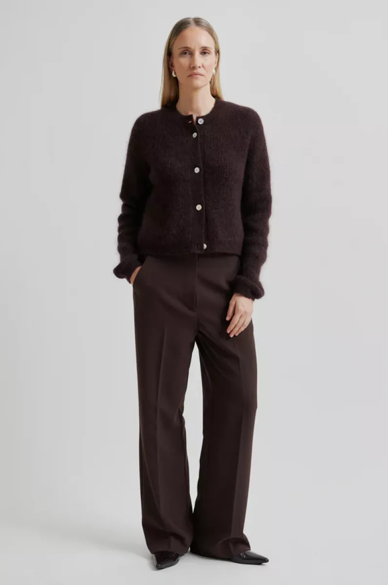 Second Female-Pant-Fique Classic Trouser-6021 Chocolate Plu-CHOCOLADE