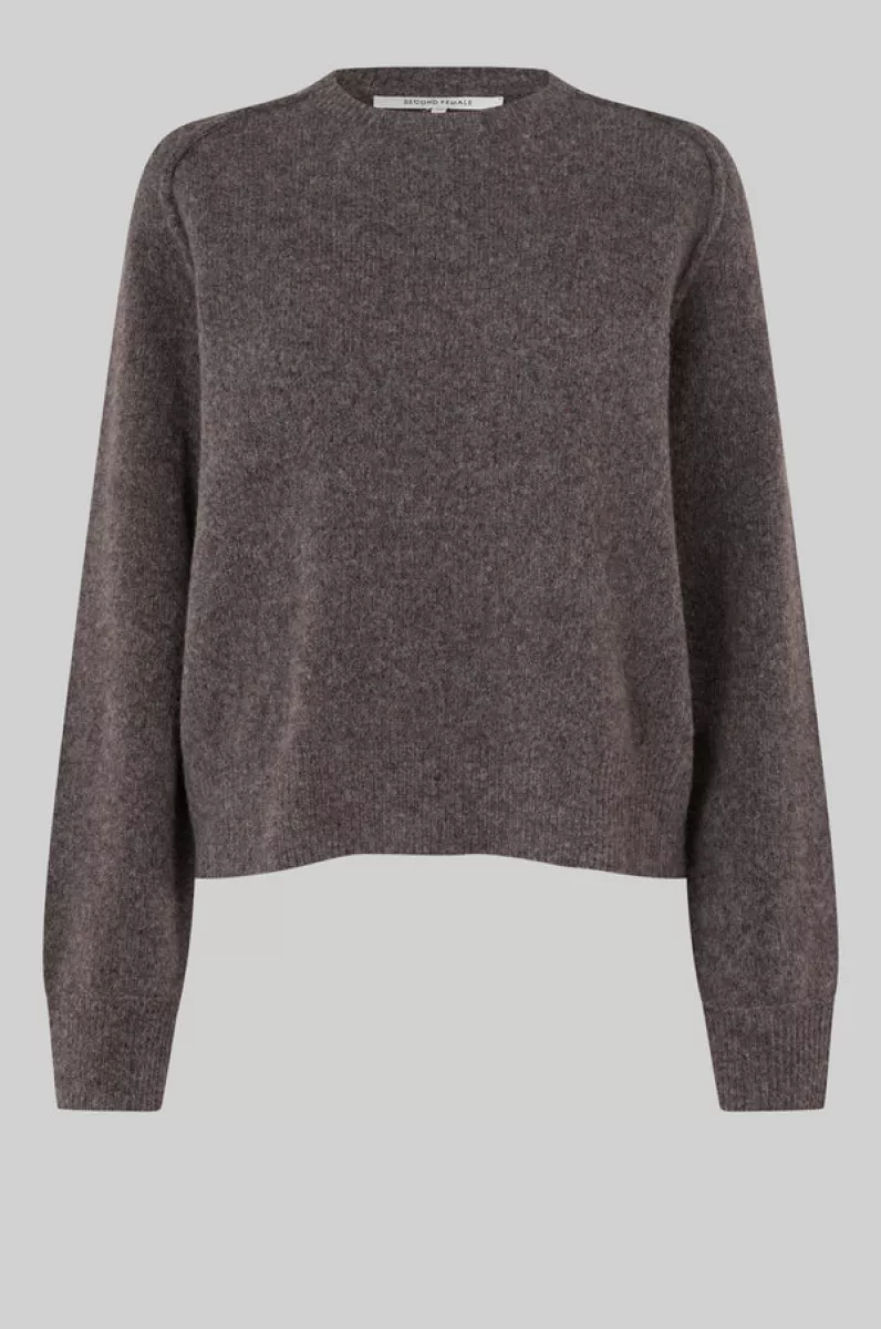Second Female-Pullover-Banja Knit Raglan O-neck-6103 Delicioso-BRUIN