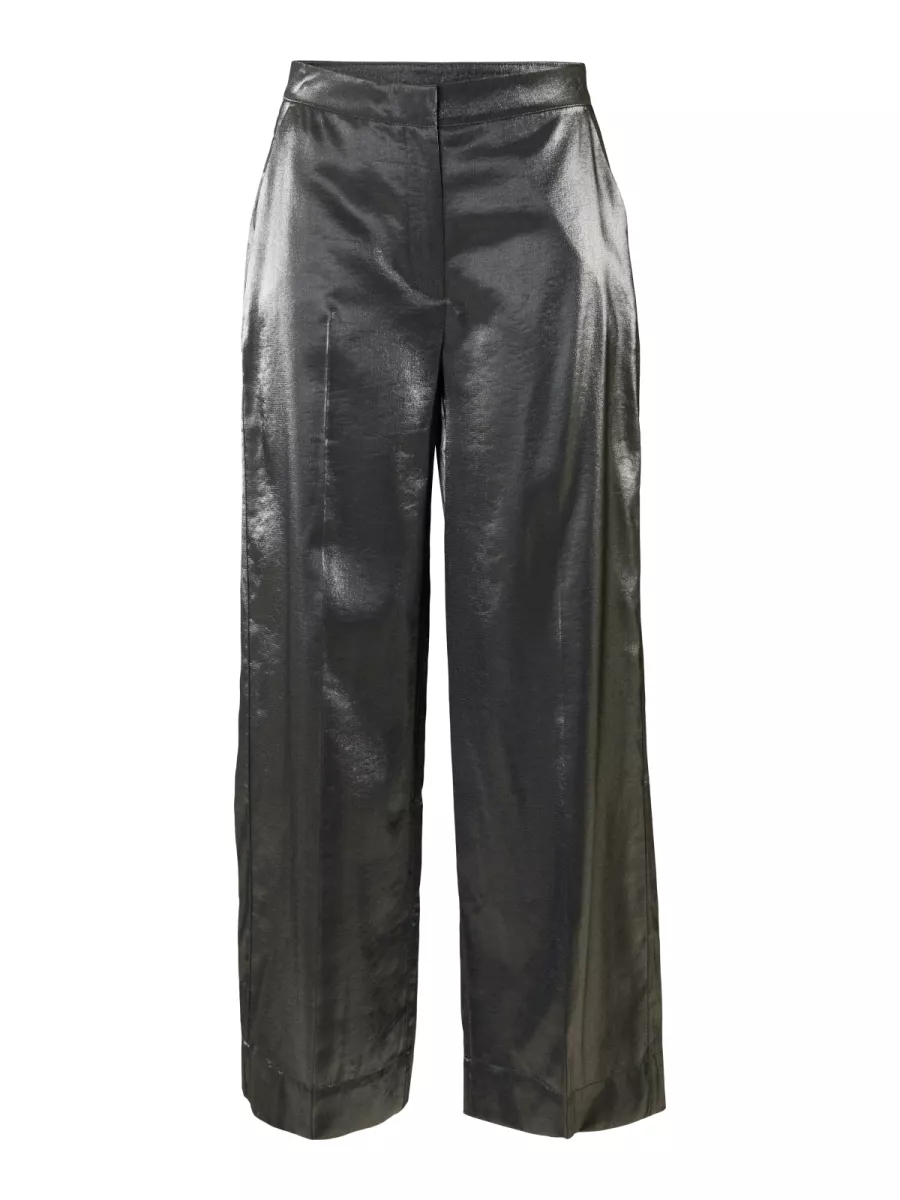 Selected Femme-SLFMARGOT MW WIDE PANT B-16098528-Black-BLACK