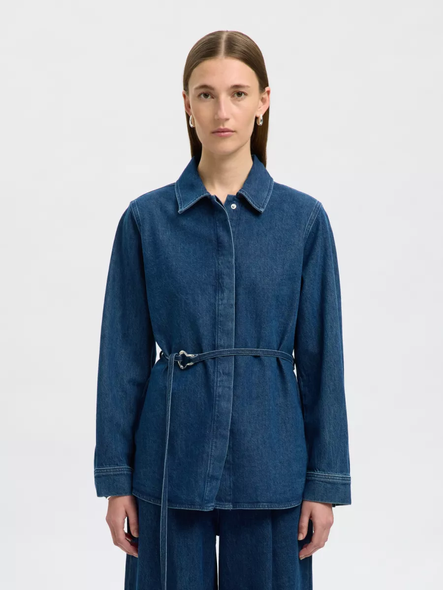 Selected Femme-SLFRELAXED SELMA-NOA LS DENIM SHIRT-16098758-Medium Blue Denim-MIDDEN DENIM