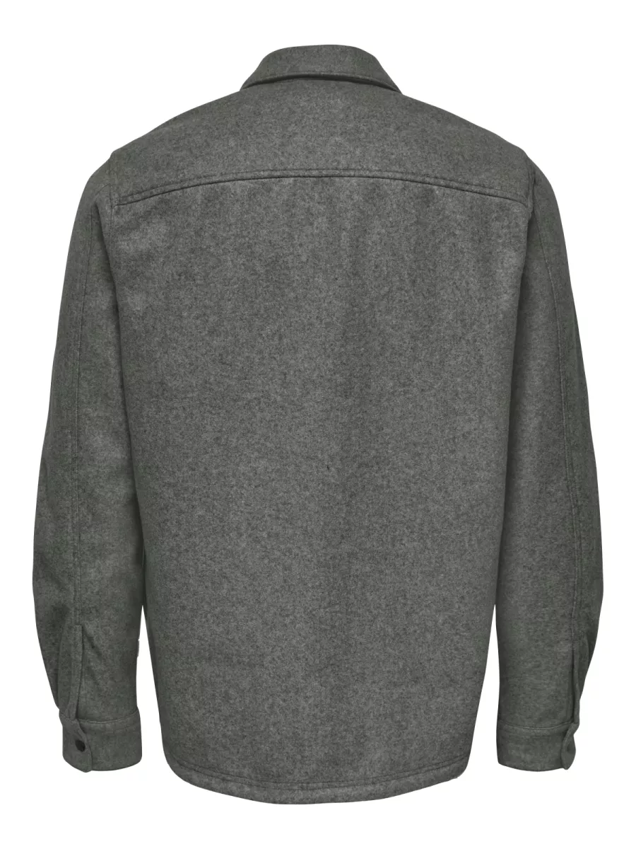SONS-ONSASH OVR WOOLEN LOOK PKT LS SHIRT-22023564-Castor gray-GRIJS