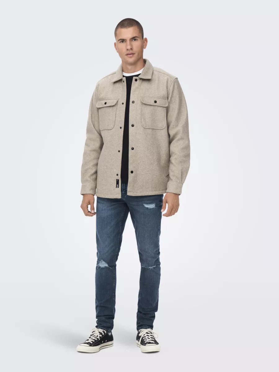 SONS-ONSASH OVR WOOLEN LOOK PKT LS SHIRT-22023564-Chinchilla-BRUIN