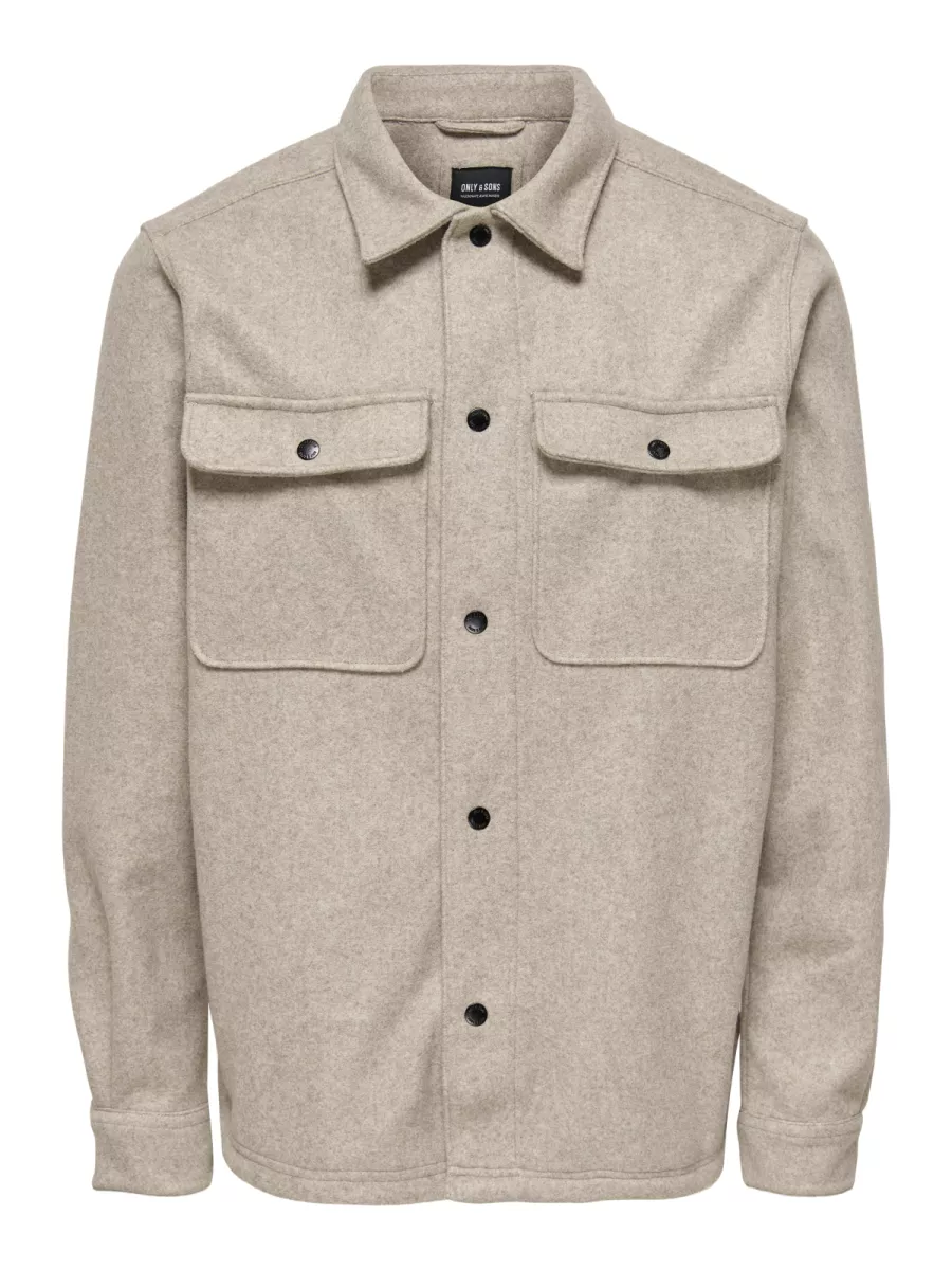 SONS-ONSASH OVR WOOLEN LOOK PKT LS SHIRT-22023564-Chinchilla-BRUIN