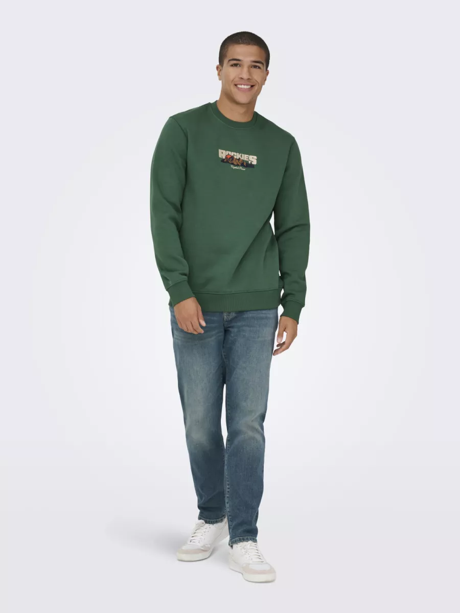 SONS-ONSCONNOR SIMPLE LIFE REG LS CREW S-22035961-Trekking green-GROEN