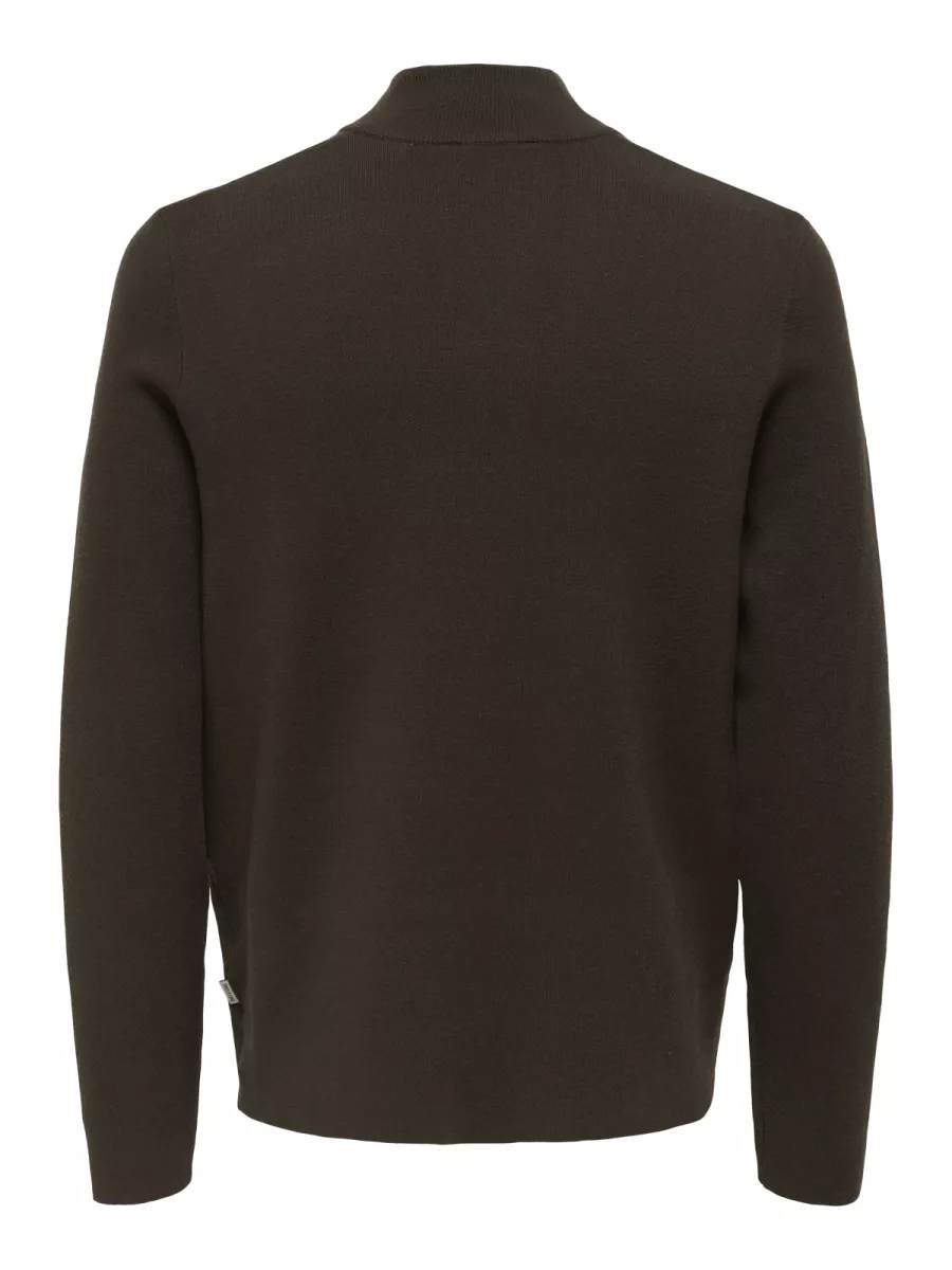 SONS-ONSCOOPER HALF ZIP HIGH NECK KNIT N-22032411-Demitasse-BRUIN