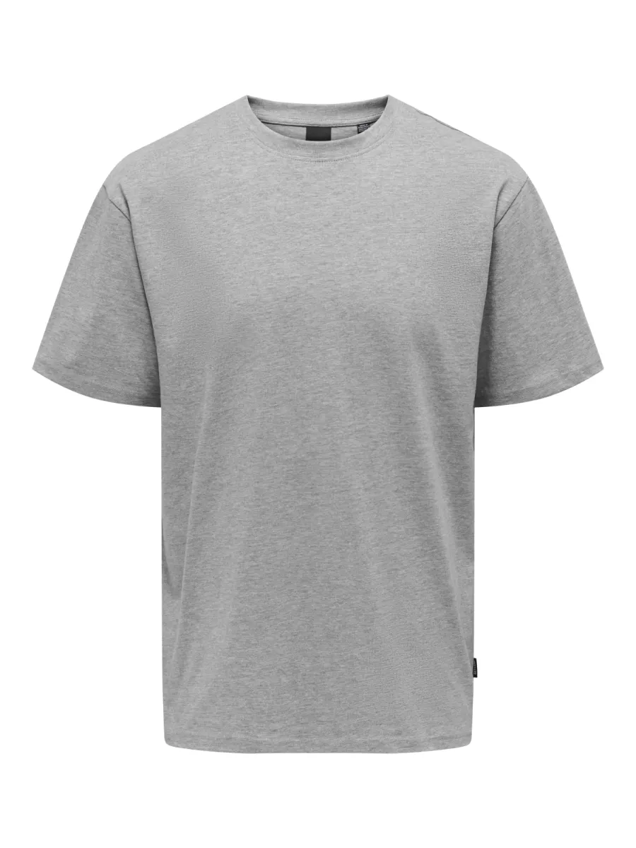 SONS-ONSFRED LIFE RLX SS TEE NOOS-22022532-Light grey melange-LICHT-/PAREL GRIJS