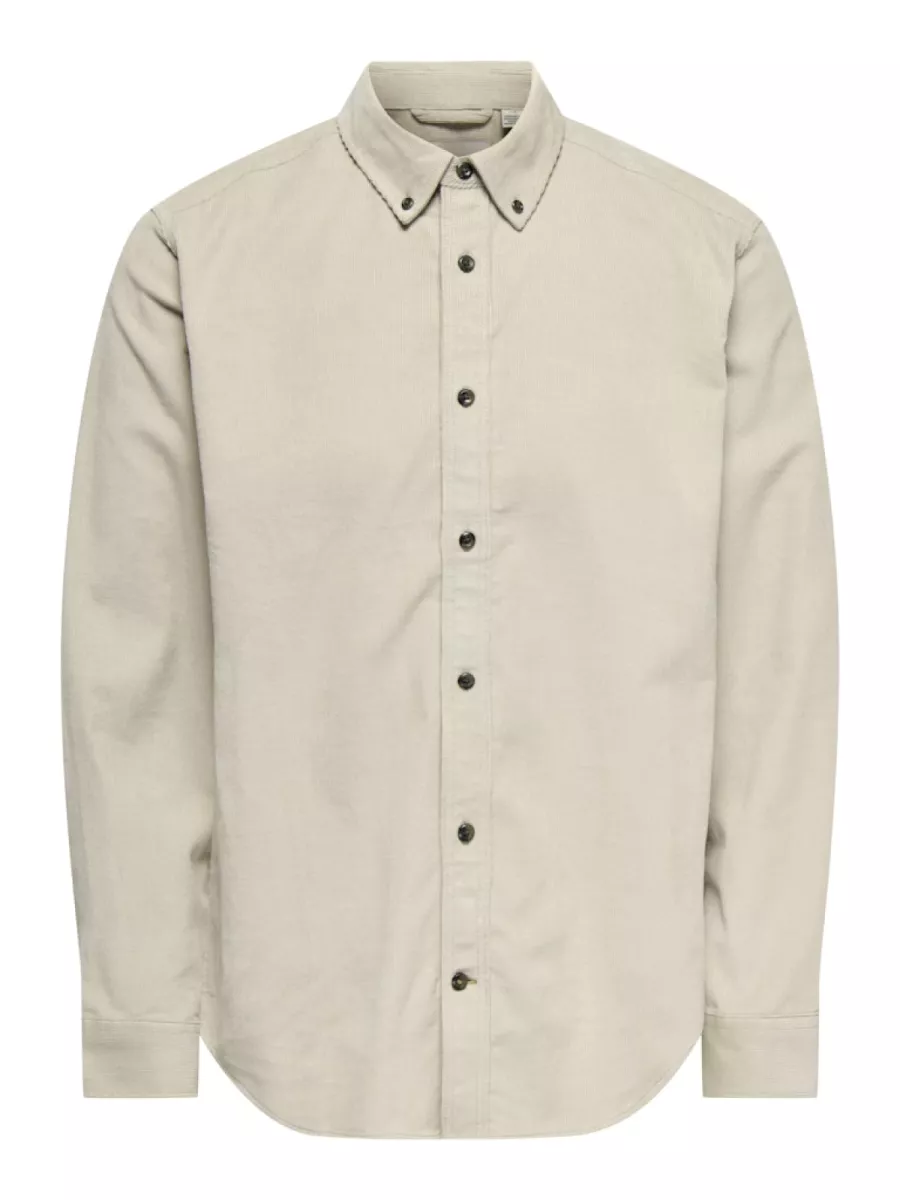SONS-ONSMICHAEL 18W REG CORD STRETCH LS-22029764-Silver lining-ZILVER GRIJS