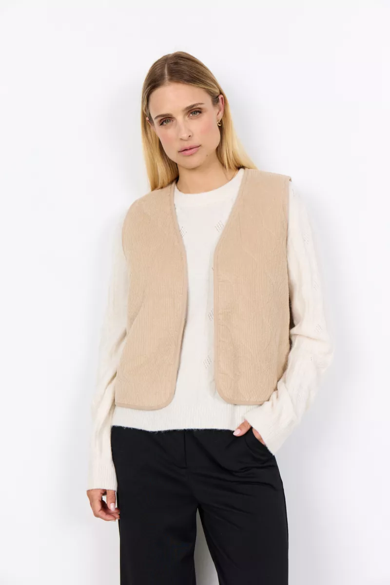 SOYA CONCEPTS-Gilet-Bindi 1-8008-ZAND