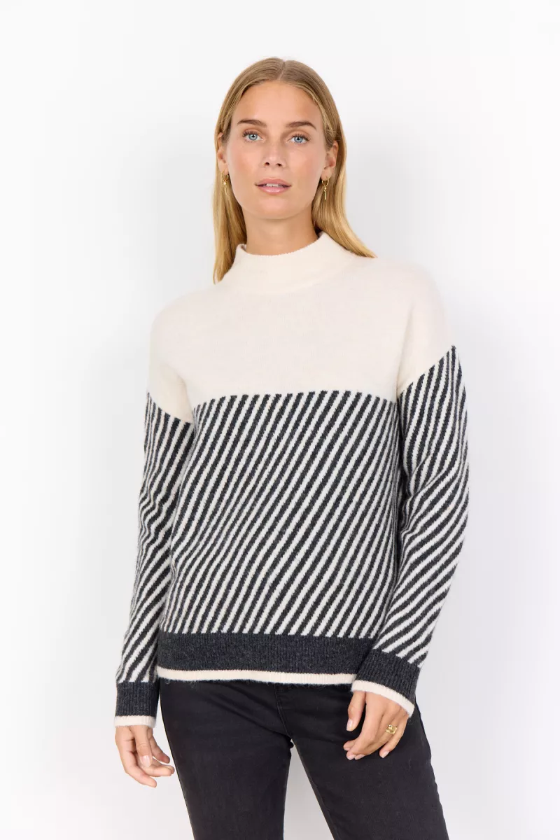 SOYA CONCEPTS-Pullover-Nessie Stripe 71-91620-ZWART COMBINATIES